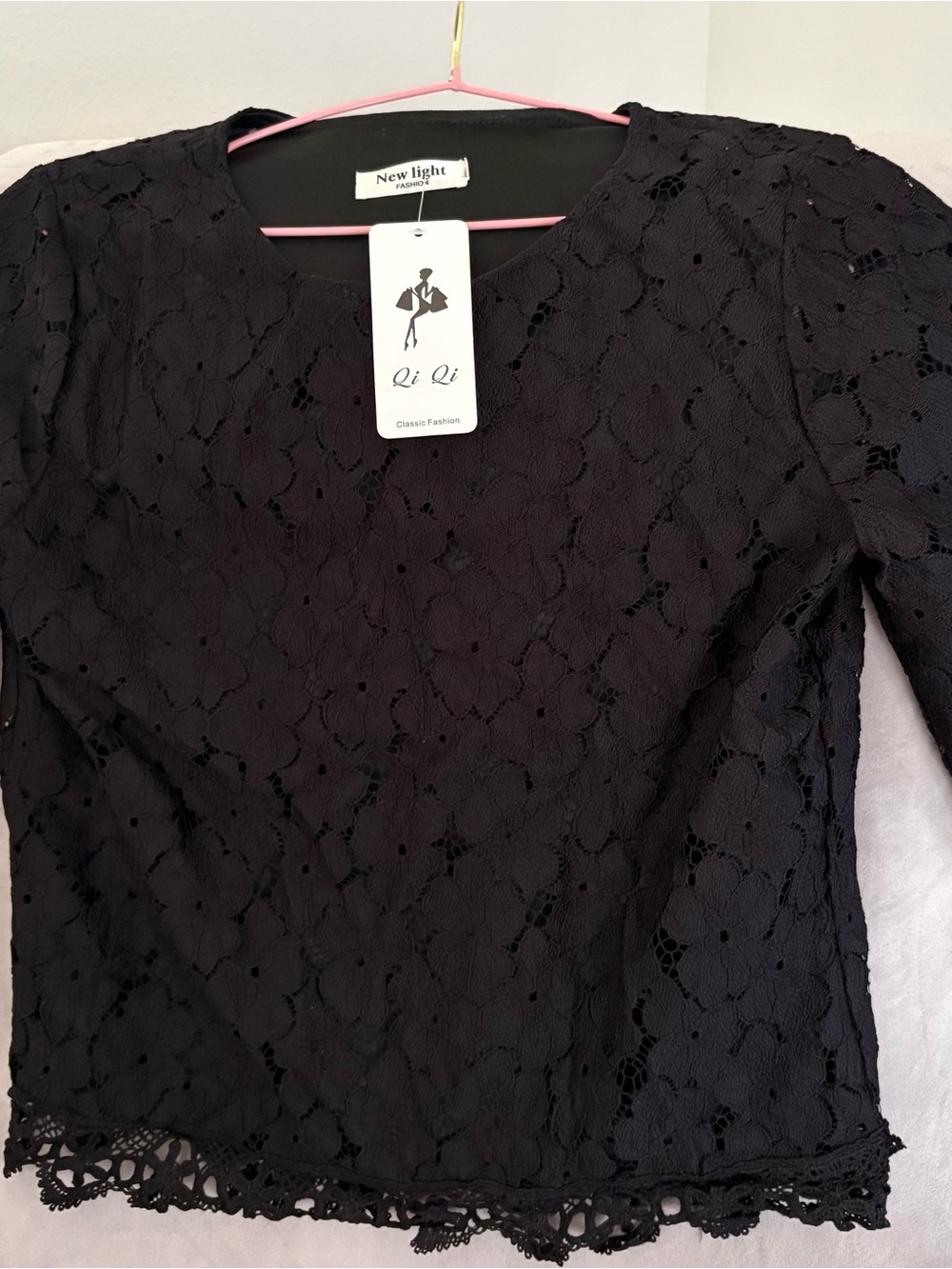 New Light Black Lace Blouse